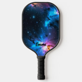 Elegante hemelse wervelingen van sterren aangepast pickleball paddle