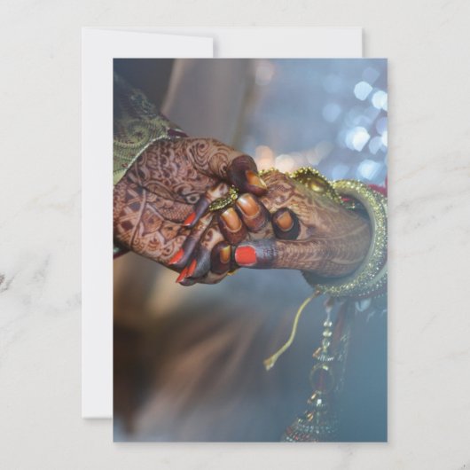 Elegante Henna Indiase bruiloft uitnodigen Kaart