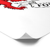 Elegante Heraldische Crest - Fortis et Fidelis Mot Poster (Hoek)