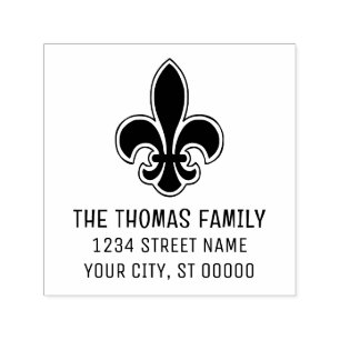 Elegante Heraldische Fleur de Lis #22 Naam Adres Zelfinktende Stempel