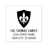 Elegante Heraldische Fleur de Lis #37 Naam Adres Zelfinktende Stempel (Design)