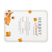 Elegante Herbst Brunch Einladung  Creme & Orange  Magneet (Horizontaal)