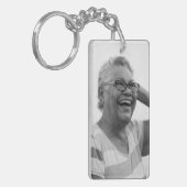 Elegante Herdenking Memorial Grijs Aangepaste Foto Sleutelhanger (Voorkant Links)