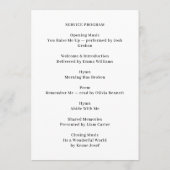 Elegante herdenkingsfotodienst ontwerp programmakaart (Achterkant)