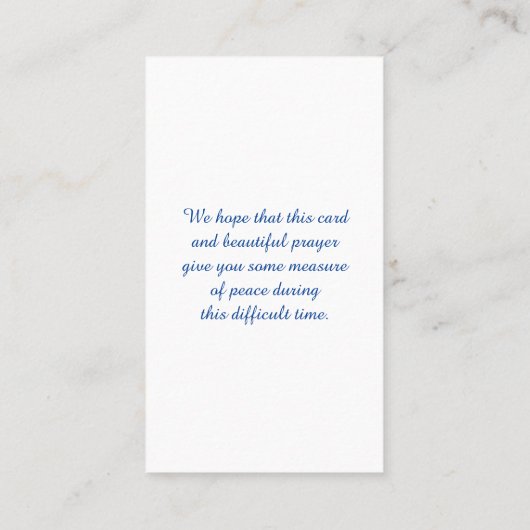 Elegante Herdenkingskaart Visitekaartje (Achterkant)