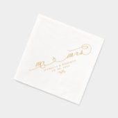 Elegante Heren & Dames Calligrafie Script Huwelijk Folie Servetten (Links)