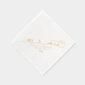 Elegante Heren & Dames Calligrafie Script Huwelijk Folie Servetten (Rechts)