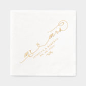 Elegante Heren & Dames Calligrafie Script Huwelijk Folie Servetten (Voorkant)