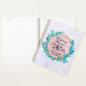 Elegante Heren en Dames Roze Bloemen Bruiloft Planner (Display)
