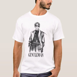 Elegante Heren Mode Schets Tee T-shirt