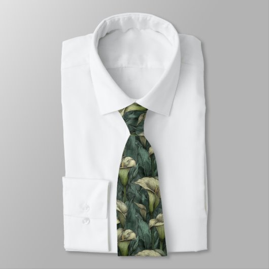 Elegante herenaccessoires Calla-lelies Stropdas (Gebonden)