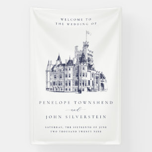 Elegante Herenkasteel Bestemming Trouwfeest Spandoek