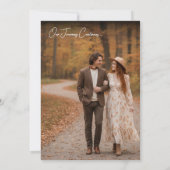 Elegante Herfst 2 Foto Script Save The Date Kaart (Achterkant)