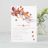 Elegante herfst Aarde Toon Terracotta Bruiloft Kaart (Staand voorkant)