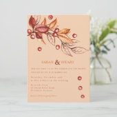 Elegante herfst Aarde Toon Terracotta Bruiloft Kaart (Staand voorkant)