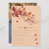 Elegante herfst Aarde Toon Terracotta Bruiloft Kaart (Voorkant / Achterkant)
