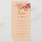 Elegante herfst Aarde Toon Terracotta Bruiloft Menu (Voorkant / Achterkant)