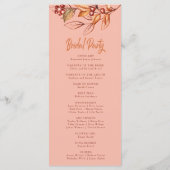 Elegante herfst Aarde Toon Terracotta Bruiloft Programmakaart (Achterkant)