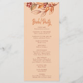 Elegante herfst Aarde Toon Terracotta Bruiloft Programmakaart (Achterkant)