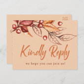 Elegante herfst Aarde Toon Terracotta Bruiloft RSV Briefkaart (Voorkant / Achterkant)