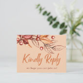 Elegante herfst Aarde Toon Terracotta Bruiloft RSV Briefkaart (Staand voorkant)