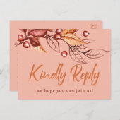 Elegante herfst Aarde Toon Terracotta Bruiloft RSV Briefkaart (Voorkant / Achterkant)