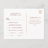 Elegante herfst Aarde Toon Terracotta Bruiloft RSV Briefkaart (Achterkant)