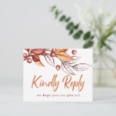 Elegante herfst Aarde Toon Terracotta Bruiloft RSV Briefkaart (Staand voorkant)