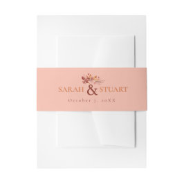 Elegante herfst Aarde Toon Terracotta Bruiloft Uitnodigingen Wikkel