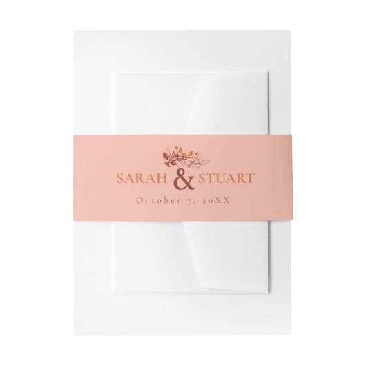 Elegante herfst Aarde Toon Terracotta Bruiloft Uitnodigingen Wikkel (Voorkant Voorbeeld)