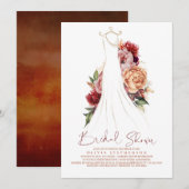 Elegante Herfst Aardse Bloemen Jurk Bruiloft Feest Kaart (Voorkant / Achterkant)