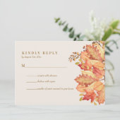 Elegante herfst aquarel bladeren herfst bruiloft R Save The Date (Staand voorkant)