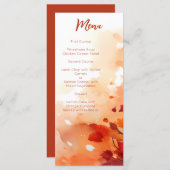 Elegante herfst aquarel bladeren verbrand oranje g menu (Voorkant / Achterkant)
