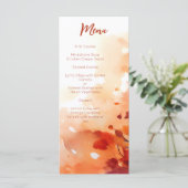 Elegante herfst aquarel bladeren verbrand oranje g menu (Staand voorkant)