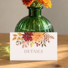 Elegante herfst aquarel bloemige trouwdetails