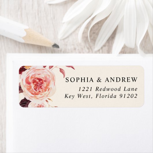 Elegante herfst aquarel retouradres sticker (Insitu)
