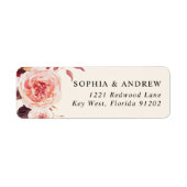 Elegante herfst aquarel retouradres sticker (Voorkant)
