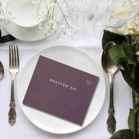 Elegante herfst aubergine grijs minimalistische e- all in one uitnodiging