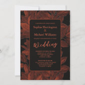 Elegante Herfst Autumn Digital Wedding Nodig QR-co Kaart (Voorkant)
