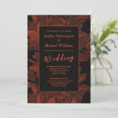 Elegante Herfst Autumn Digital Wedding Nodig QR-co Kaart (Staand voorkant)