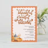 Elegante Herfst Autumn Friendsgiving Housewarming Kaart (Staand voorkant)