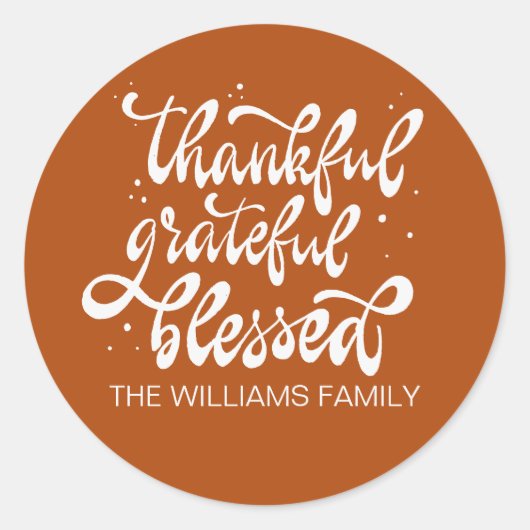 Elegante Herfst Autumn Friendsgiving Thanksgiving Ronde Sticker (Voorkant)