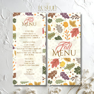 Elegante Herfst Autumn Leaves Flat Menu