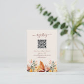 Elegante Herfst Autumn Wedding Registry QR-code Informatiekaartje (Staand voorkant)