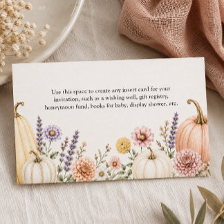 Elegante herfst baby shower bijlage kaart
