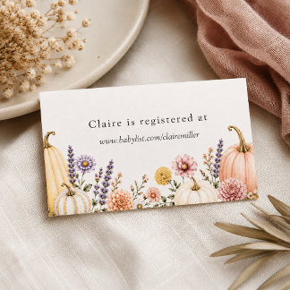 Elegante Herfst Baby Shower Cadeau Registratie Bij Informatiekaartje