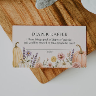 Elegante Herfst Baby Shower Luier Raffle Kaart