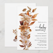 Elegante Herfst Baby Shower Uitnodiging (Voorkant / Achterkant)