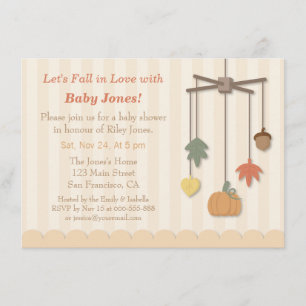 Elegante herfst baby shower uitnodigingen