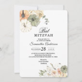 Elegante Herfst Bat Mitzwa Uitnodiging | Aquarel (Voorkant)